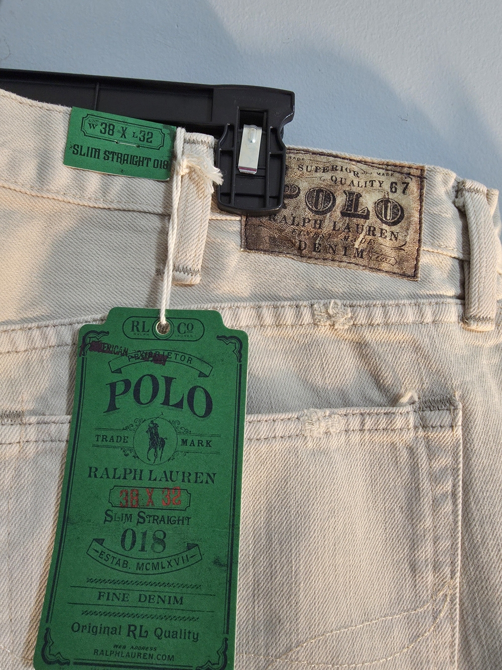 Polo by Ralph Lauren Off-White Men's Slim Straight Jeans - Picture 3 of 7